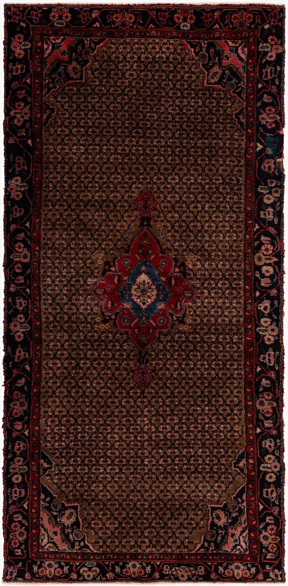  4' 7 x 9' 5  Hand Knotted Koliaei Persian Wool Runner Rug
