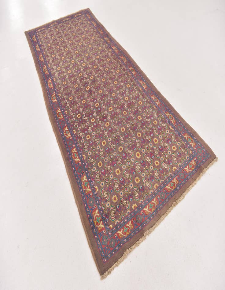 Detail image of  4' 4 x 10'  Hand Knotted Mahal Persian Wool Runner Rug