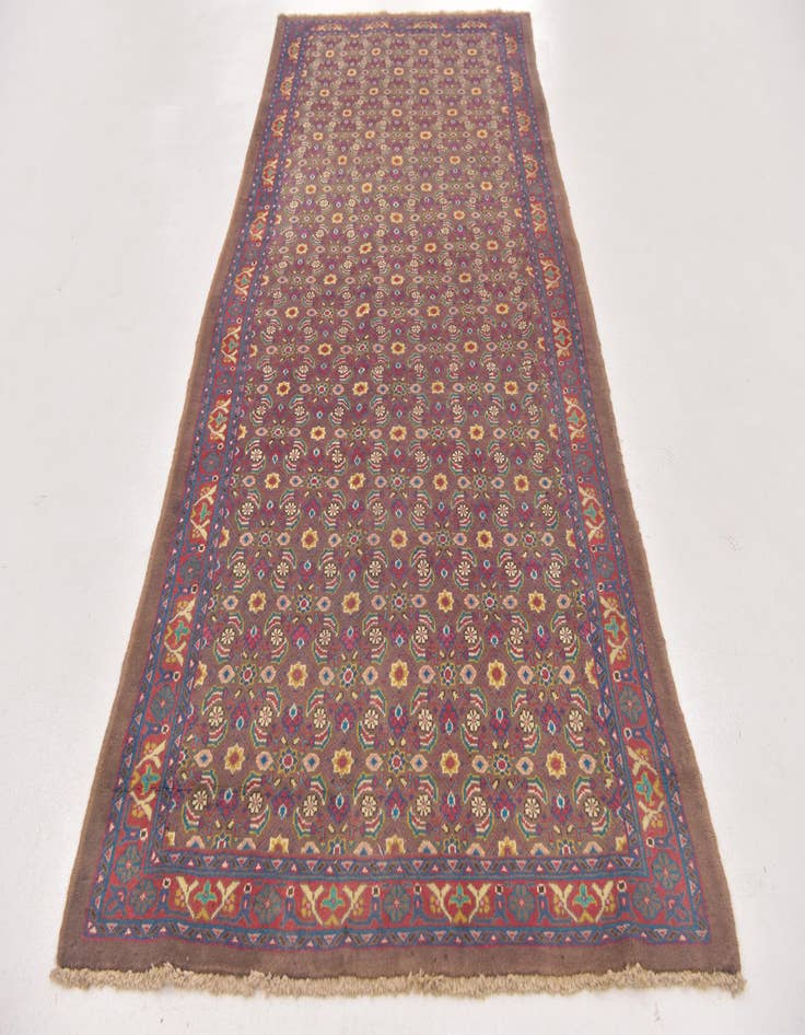 Detail image of  4' 4 x 10'  Hand Knotted Mahal Persian Wool Runner Rug