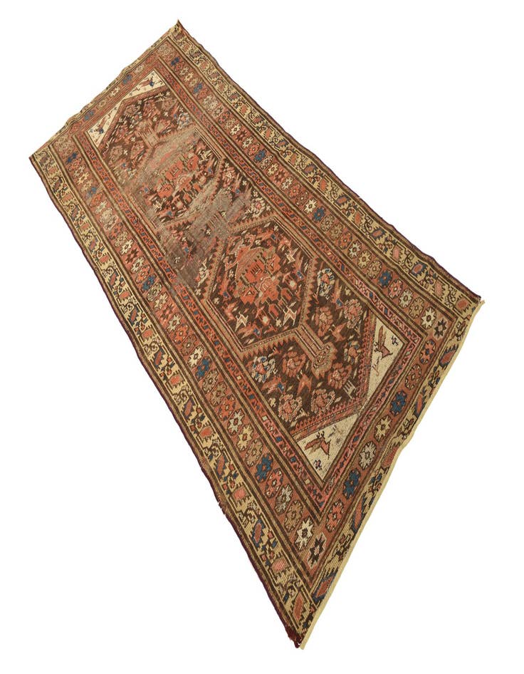 Detail image of  3' 3 x 7'  Hand Knotted Malayer Persian Wool Runner Rug