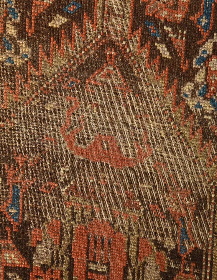 Detail image of  3' 3 x 7'  Hand Knotted Malayer Persian Wool Runner Rug