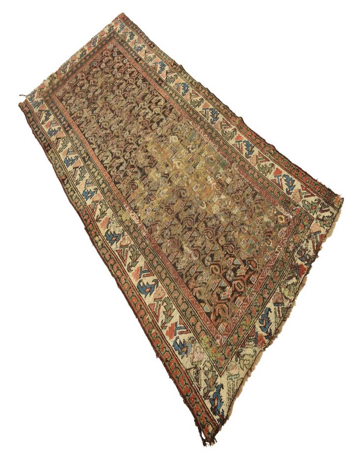 Detail image of  3' 4 x 7'  Hand Knotted Malayer Persian Wool Runner Rug