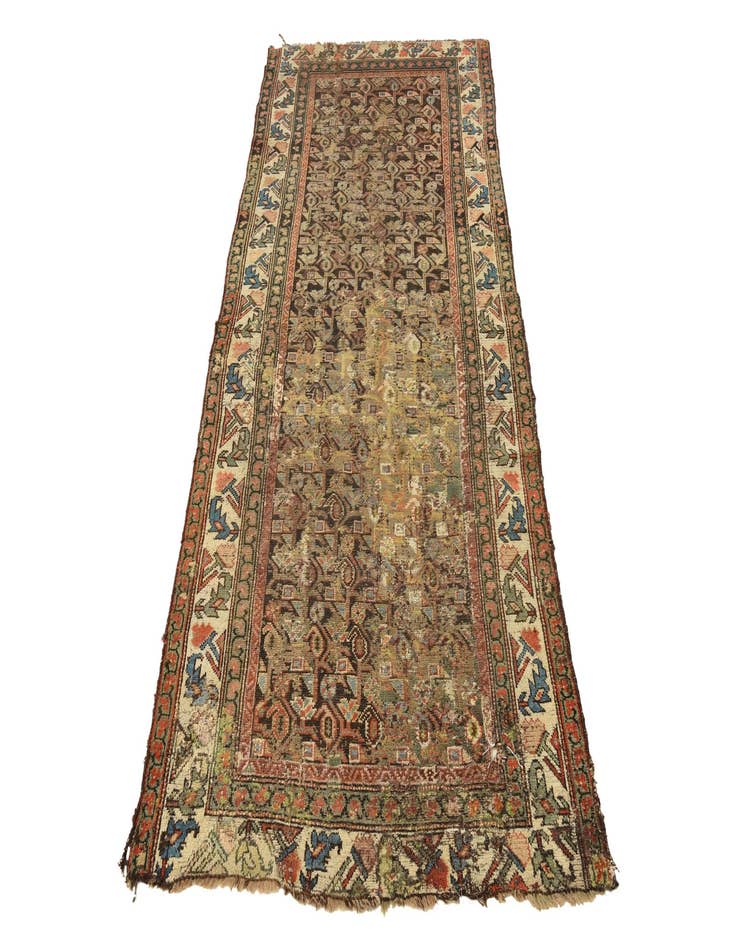 Detail image of  3' 4 x 7'  Hand Knotted Malayer Persian Wool Runner Rug