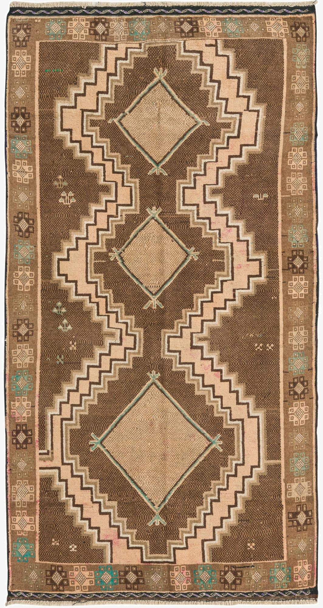 3' 5 x 6' 4  Hand Knotted Meshkin Persian Wool Runner Rug