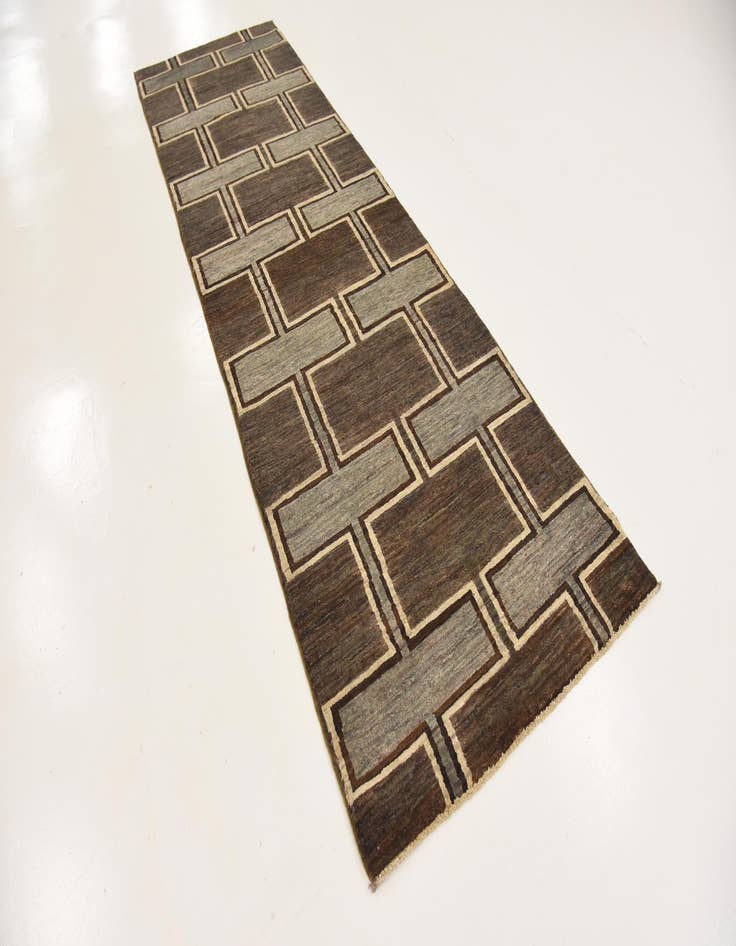 Detail image of  3' x 10'  Hand Knotted Modern Ziegler Runner Rug