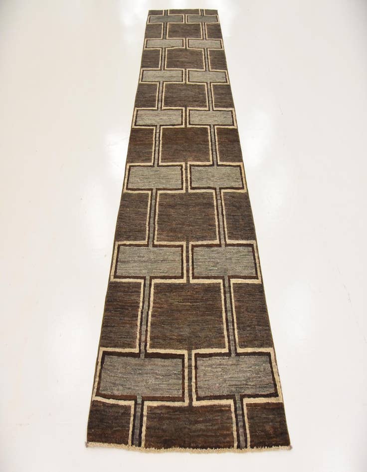 Detail image of  3' x 10'  Hand Knotted Modern Ziegler Runner Rug