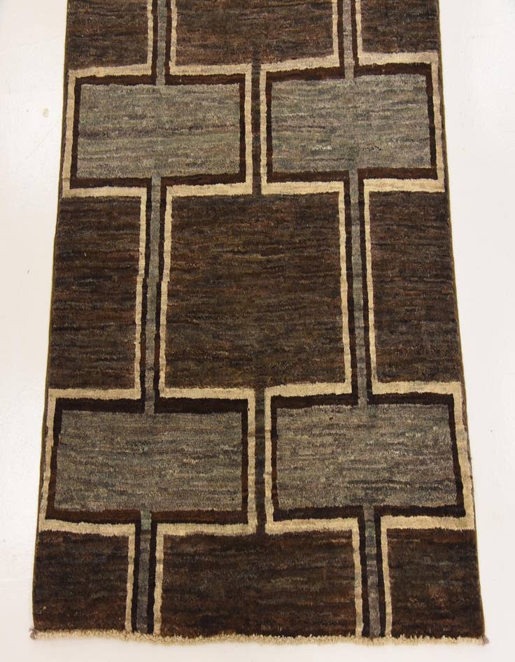 Detail image of  3' x 10'  Hand Knotted Modern Ziegler Runner Rug
