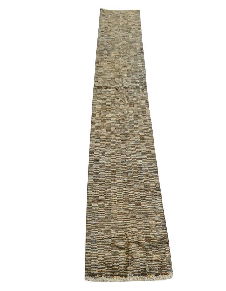 Detail image of  2' 1 x 8' 8  Hand Knotted Modern Ziegler Wool Runner Rug