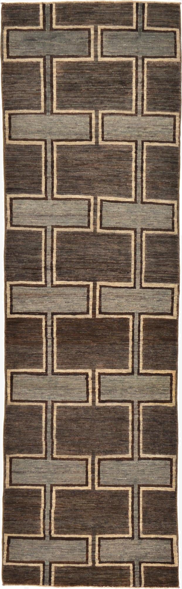  3' x 10'  Hand Knotted Modern Ziegler Runner Rug