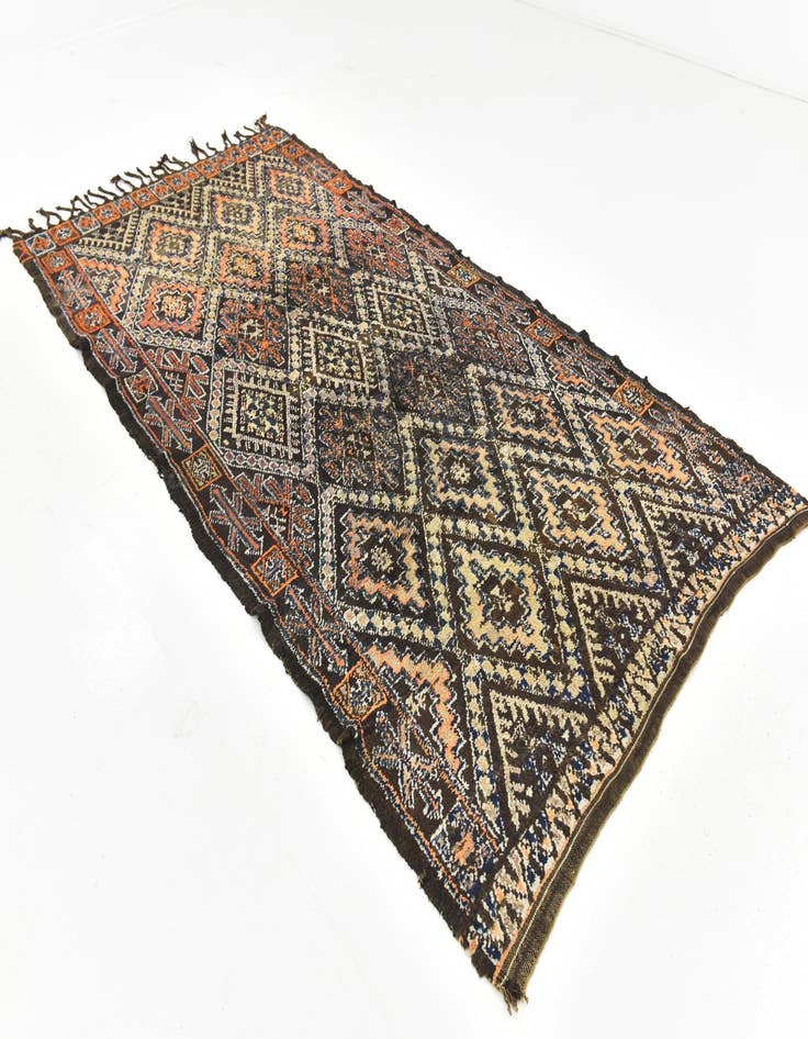 Detail image of  5' 9 x 11' 4  Hand Knotted Moroccan Wool Runner Rug