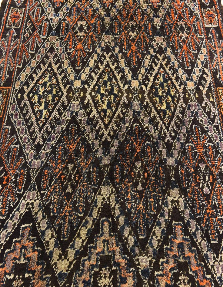 Detail image of  5' 9 x 11' 4  Hand Knotted Moroccan Wool Runner Rug