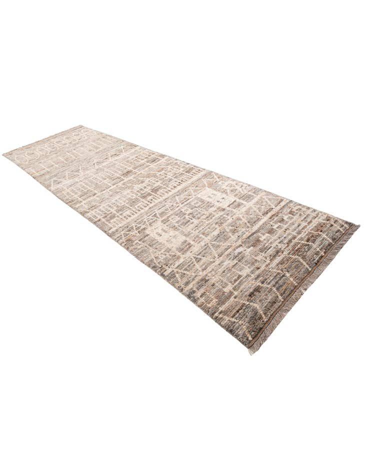 Detail image of  4' 1 x 13' 6  Hand Knotted Moroccan Wool Runner Rug