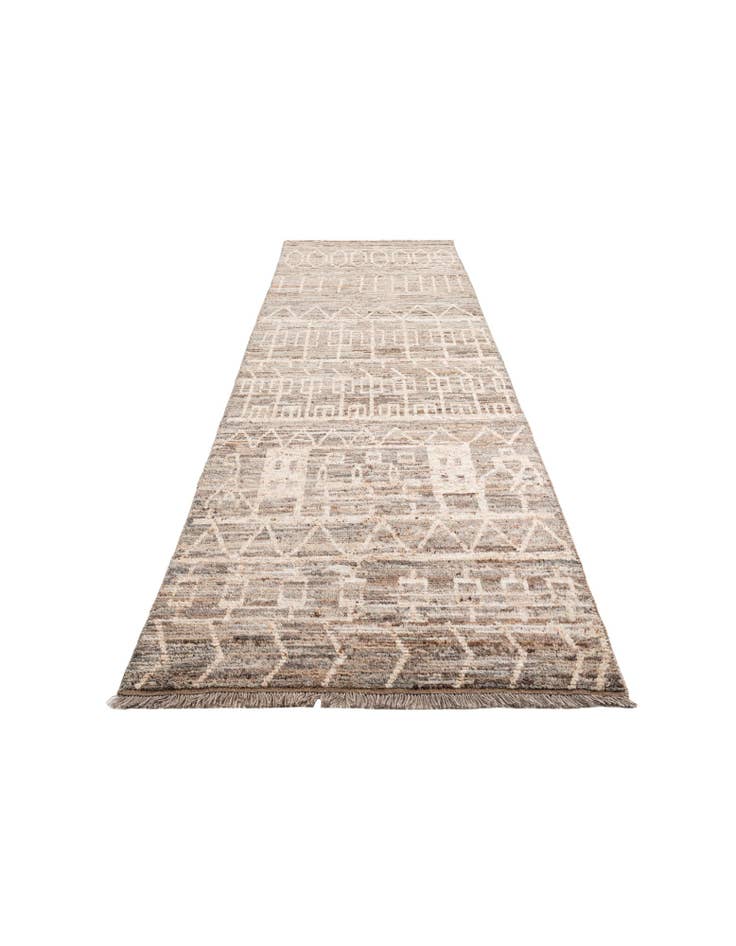 Detail image of  4' 1 x 13' 6  Hand Knotted Moroccan Wool Runner Rug