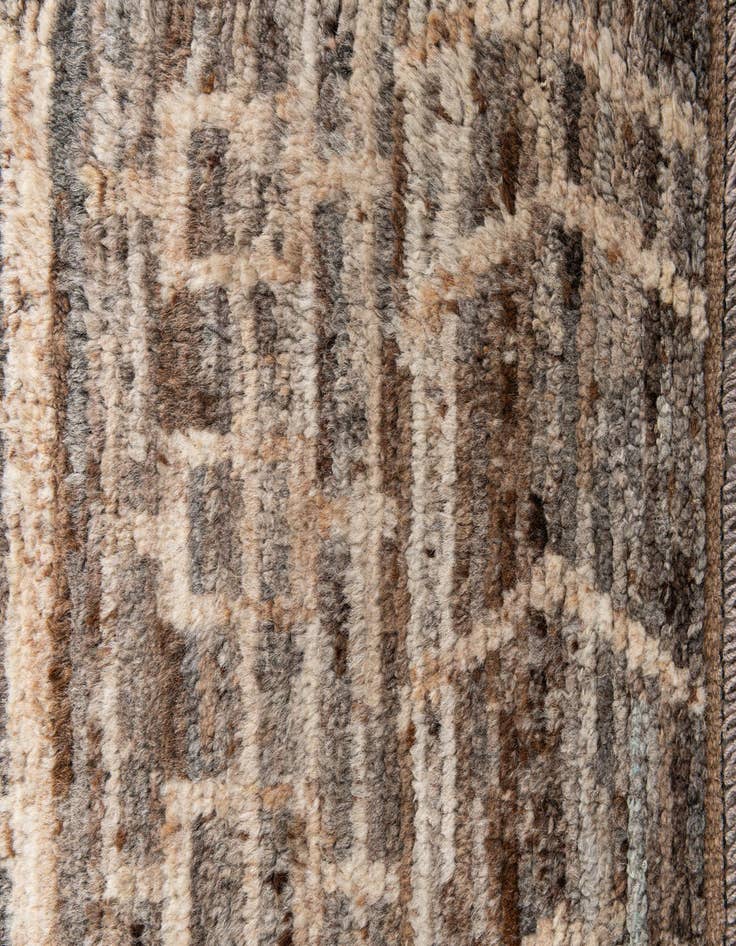 Detail image of  4' 1 x 13' 6  Hand Knotted Moroccan Wool Runner Rug