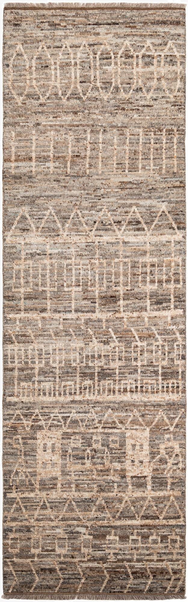  4' 1 x 13' 6  Hand Knotted Moroccan Wool Runner Rug