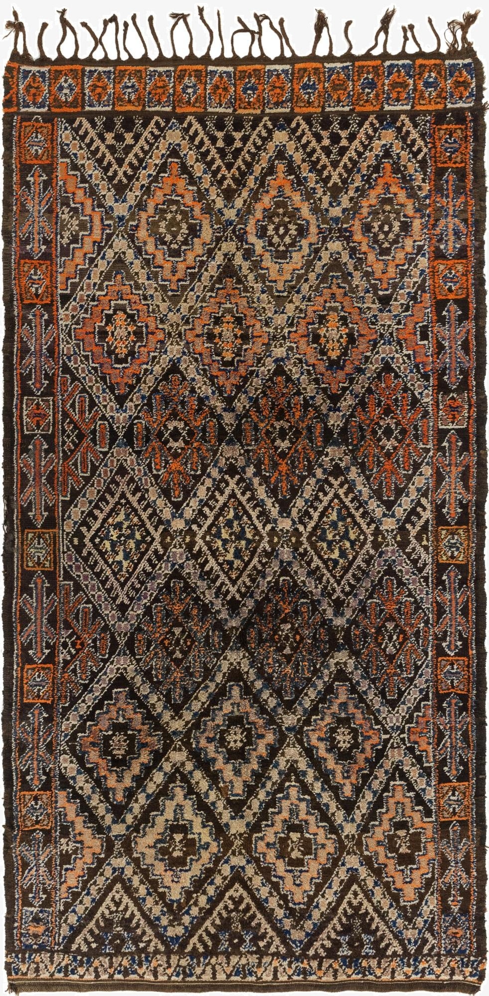  5' 9 x 11' 4  Hand Knotted Moroccan Wool Runner Rug