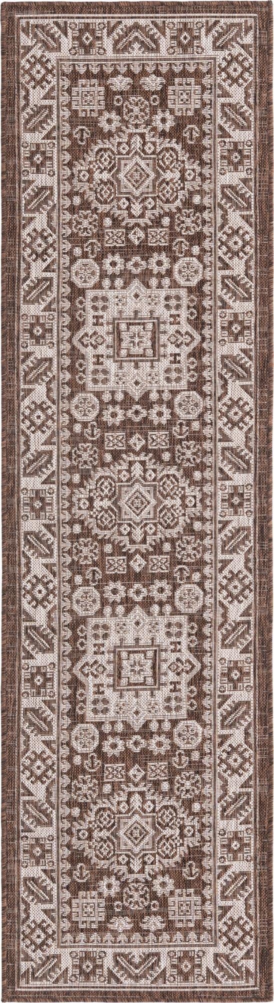  2' x 8'  Washable Aztec Indoor / Outdoor Runner Rug