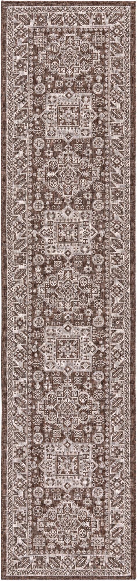  2' 7 x 12'  Washable Aztec Indoor / Outdoor Runner Rug