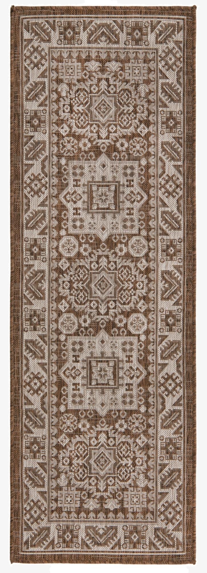  2' x 6'  Washable Aztec Indoor / Outdoor Runner Rug