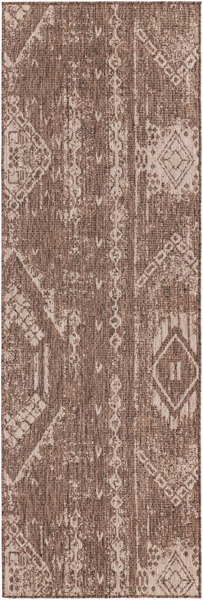  2' x 8'  Washable Bohemian Indoor / Outdoor Runner Rug