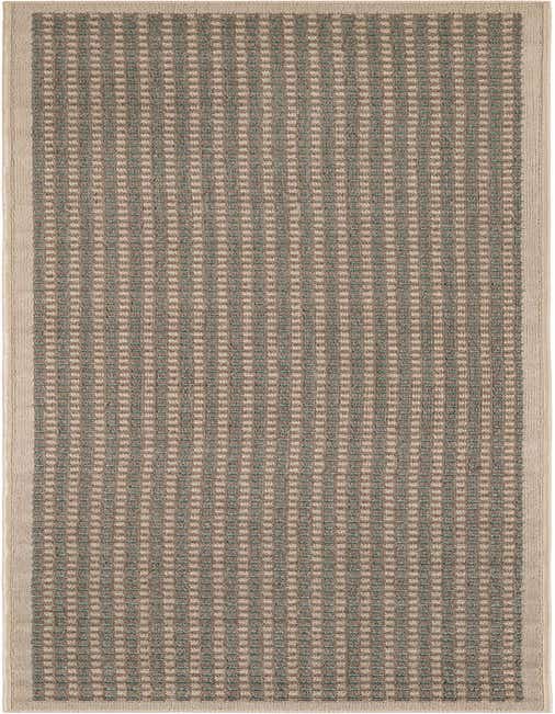 A long, rectangular 8 ft runner rug featuring a modern textured pattern of alternating brown and tan squares, with a solid tan border.