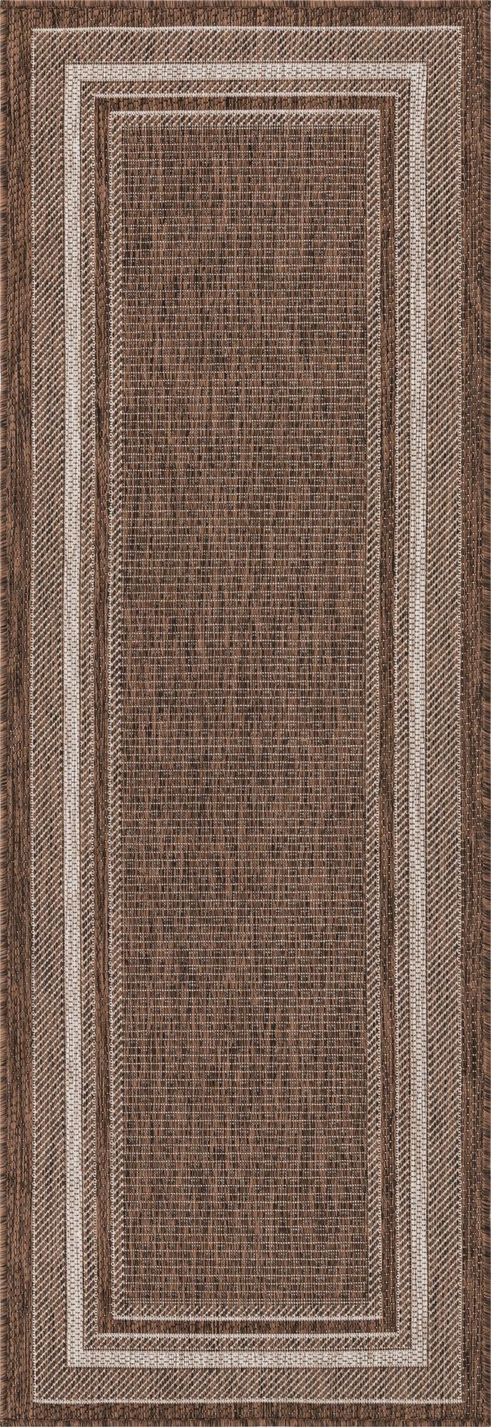  2' x 6'  Washable Border Indoor / Outdoor Runner Rug