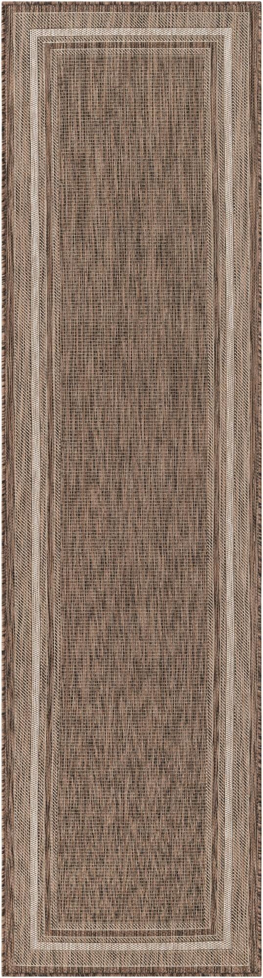  2' 7 x 10'  Washable Border Indoor / Outdoor Runner Rug
