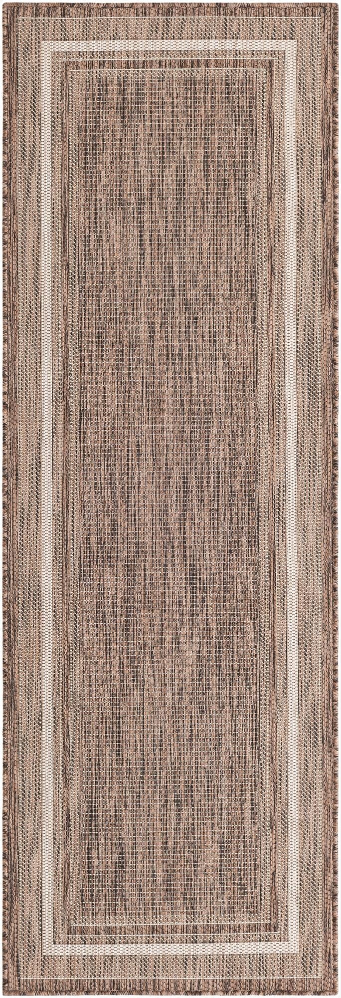  2' 5 x 7' 2  Washable Border Indoor / Outdoor Runner Rug