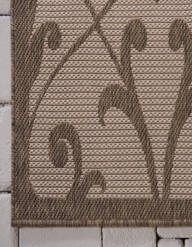Detail image of  2' 2 x 6'  Washable Botanical Indoor / Outdoor Runner Rug