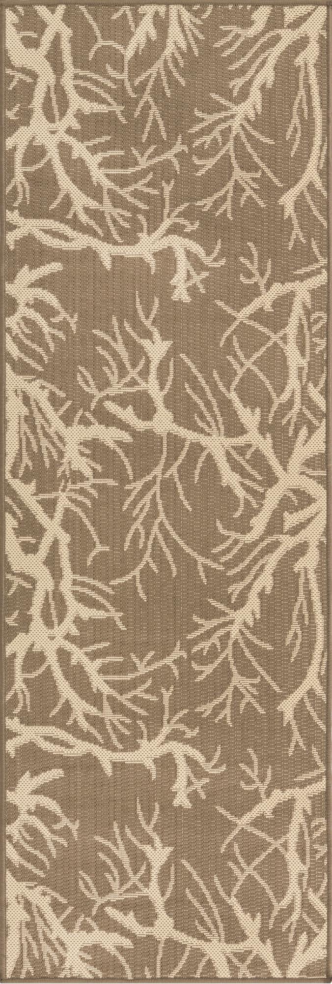  2' x 6'  Washable Botanical Indoor / Outdoor Runner Rug