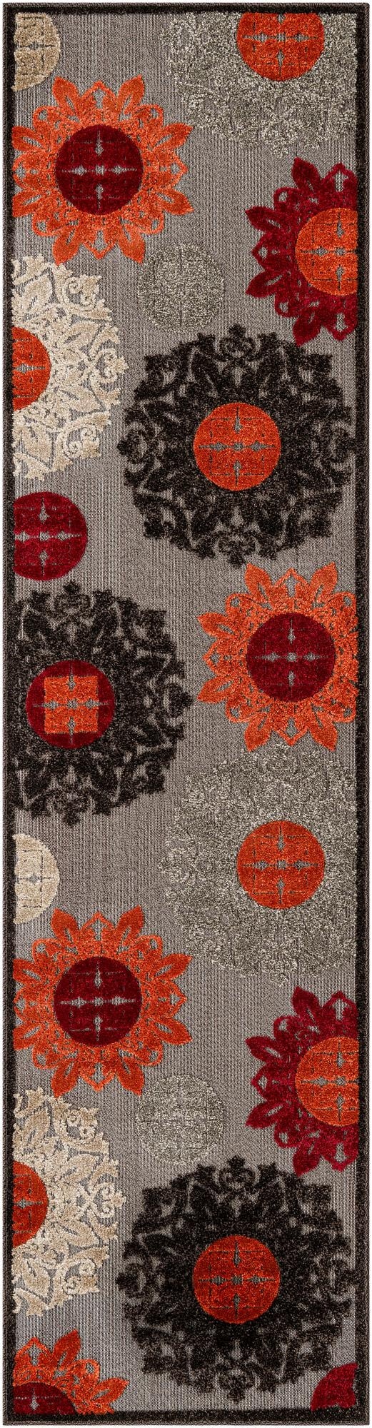  2' 7 x 10'  Washable Modern Indoor / Outdoor Runner Rug