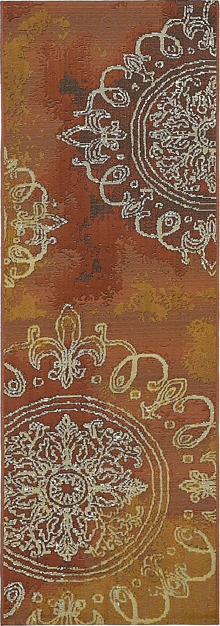  2' x 6'  Washable Modern Indoor / Outdoor Runner Rug