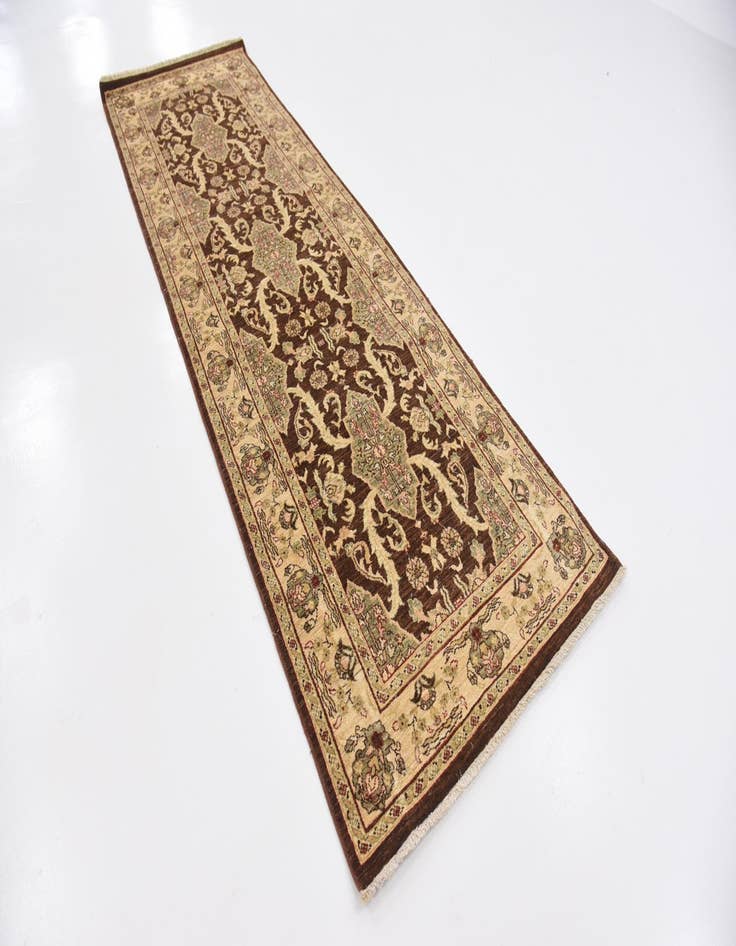 Detail image of  3' 2 x 9' 8  Hand Knotted Peshawar Ziegler Oriental Runner Rug