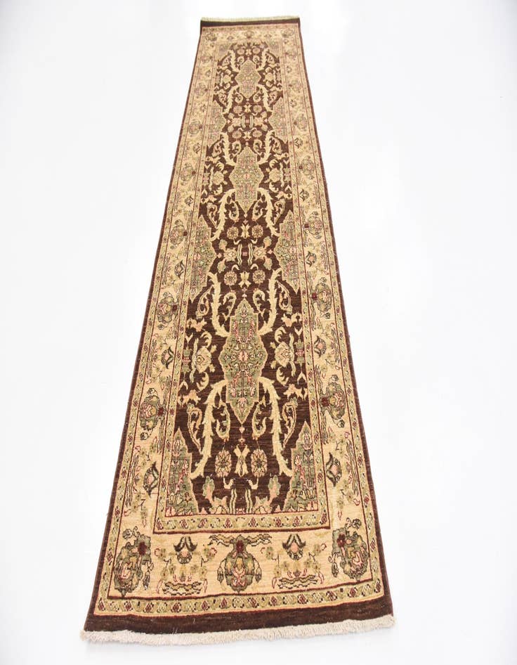 Detail image of  3' 2 x 9' 8  Hand Knotted Peshawar Ziegler Oriental Runner Rug