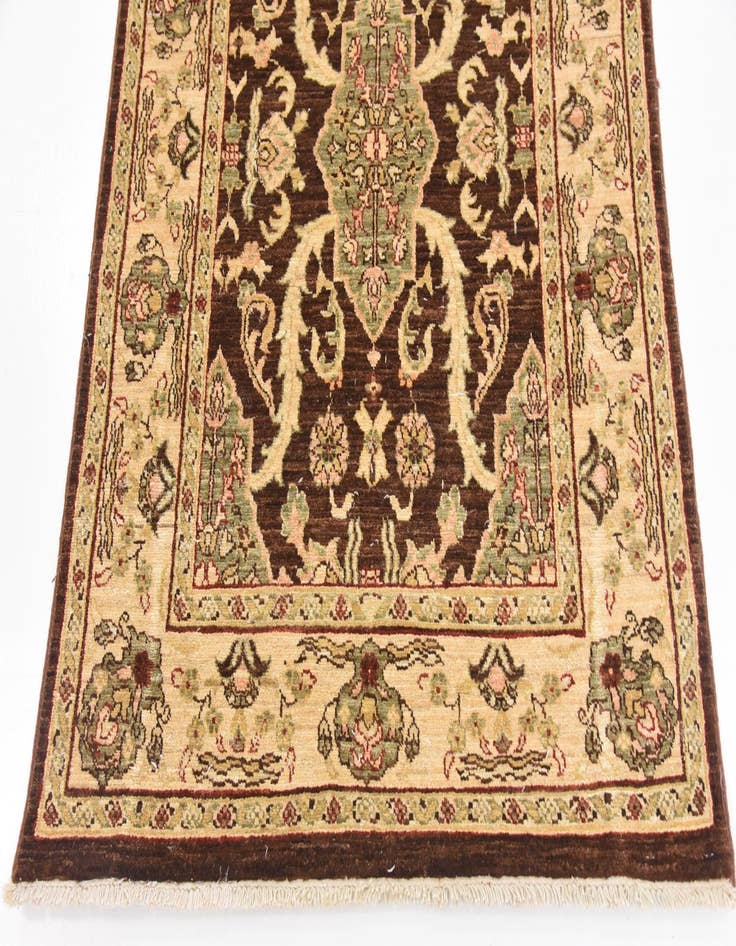 Detail image of  3' 2 x 9' 8  Hand Knotted Peshawar Ziegler Oriental Runner Rug