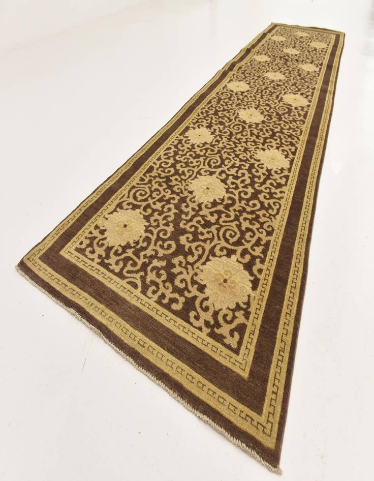 Detail image of  4' x 15'  Hand Knotted Peshawar Ziegler Runner Rug