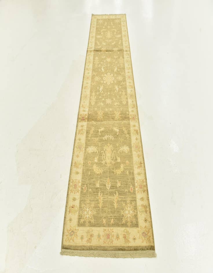 Detail image of  2' 7 x 10'  Hand Knotted Peshawar Ziegler Runner Rug