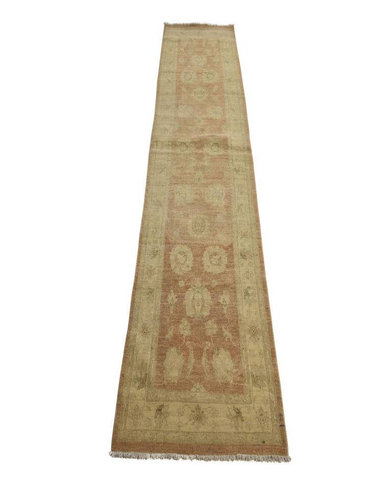 Detail image of  2' 10 x 10'  Hand Knotted Peshawar Ziegler Runner Rug