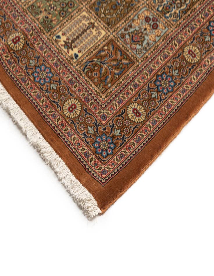 Detail image of  3' x 16' 1  Hand Knotted Qom Persian Wool Runner Rug