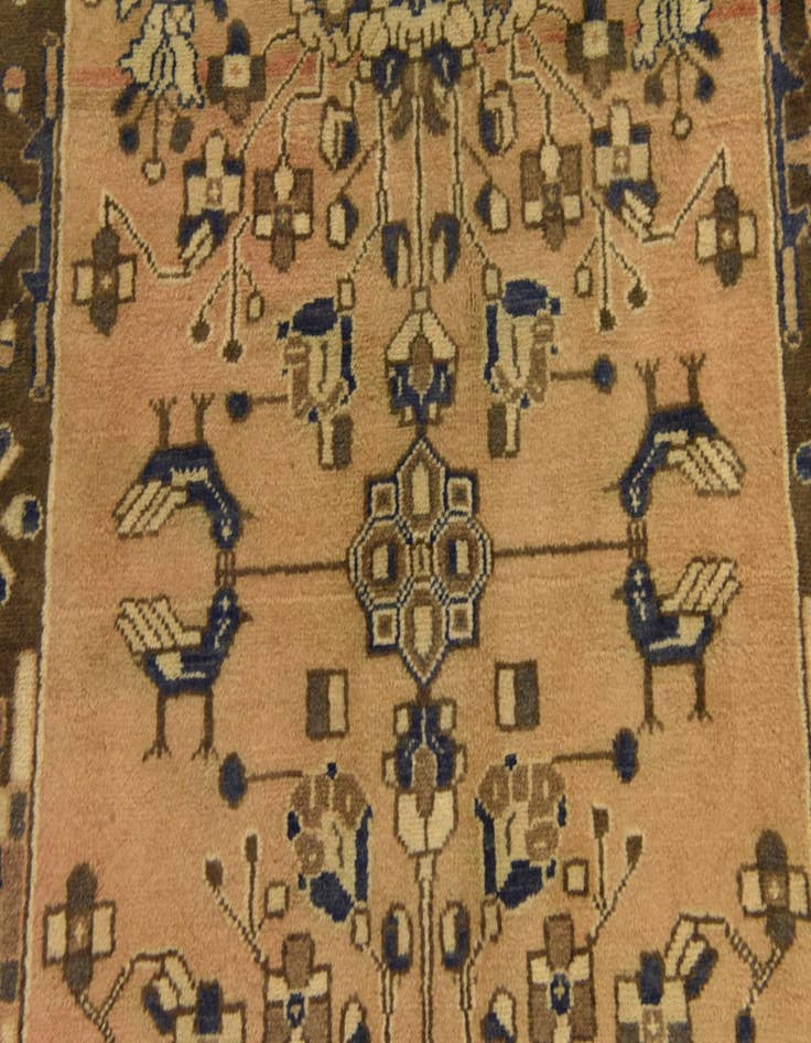 Detail image of  3' 5 x 9' 6  Hand Knotted Saveh Persian Wool Runner Rug