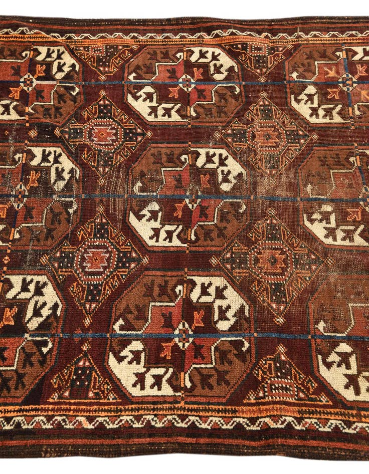 Detail image of  3' 4 x 6' 10  Hand Knotted Shiraz Persian Wool Runner Rug