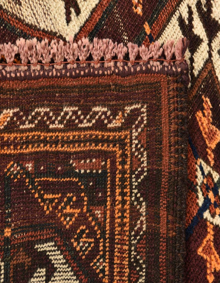 Detail image of  3' 4 x 6' 10  Hand Knotted Shiraz Persian Wool Runner Rug