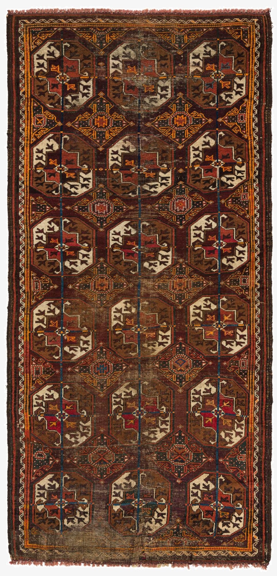  3' 4 x 6' 10  Hand Knotted Shiraz Persian Wool Runner Rug