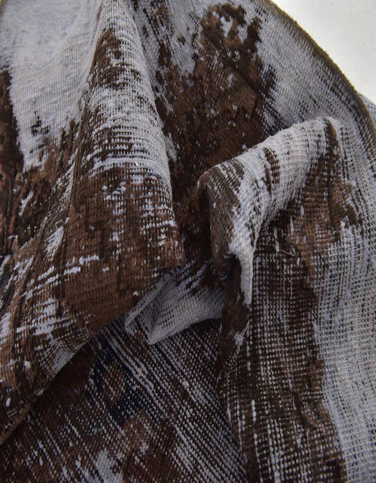 Detail image of  4' 5 x 9'  Hand Knotted Ultra Vintage Persian Wool Runner Rug