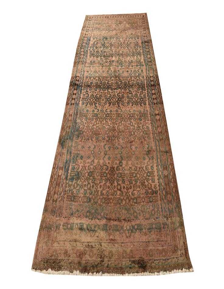 Detail image of  4' x 9' 3  Hand Knotted Ultra Vintage Persian Wool Runner Rug