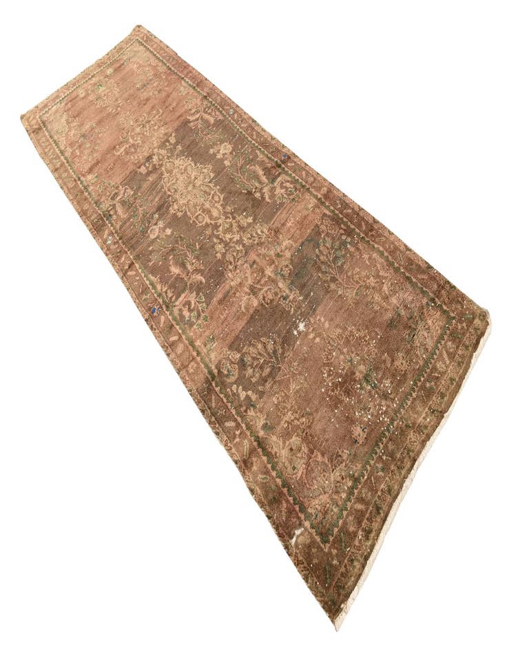 Detail image of  3' 4 x 10'  Hand Knotted Ultra Vintage Persian Wool Runner Rug