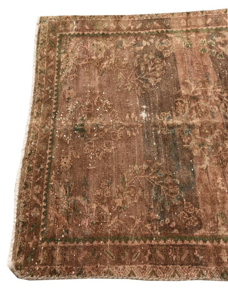 Detail image of  3' 4 x 10'  Hand Knotted Ultra Vintage Persian Wool Runner Rug