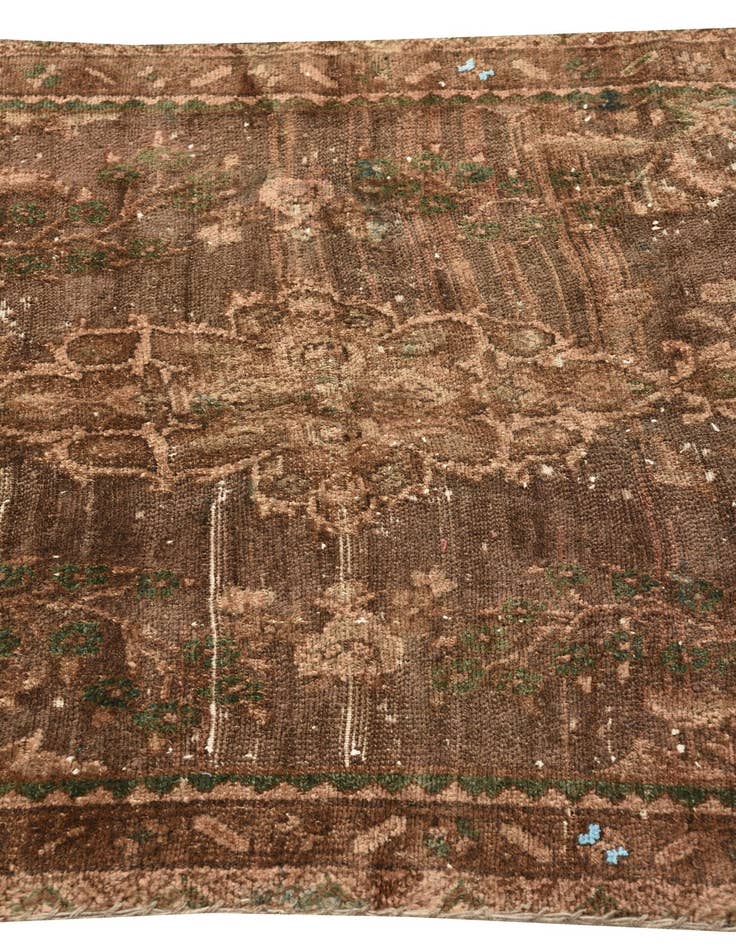 Detail image of  3' 4 x 10'  Hand Knotted Ultra Vintage Persian Wool Runner Rug