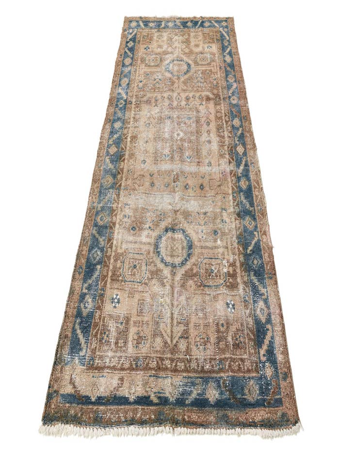 Detail image of  4' 3 x 8' 9  Hand Knotted Ultra Vintage Persian Wool Runner Rug