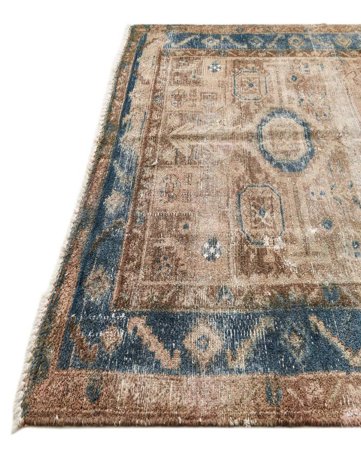Detail image of  4' 3 x 8' 9  Hand Knotted Ultra Vintage Persian Wool Runner Rug